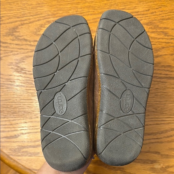 Earth Brown Suede Clogs with Button Accent - Picture 4 of 4